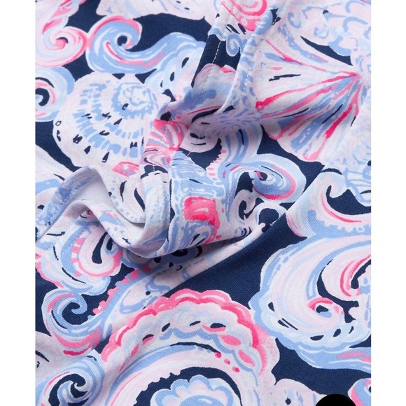 Lilly Pulitzer Dani Ruffled Abstract Shift Dress Color: High Tide Sz:M - Picture 9 of 11